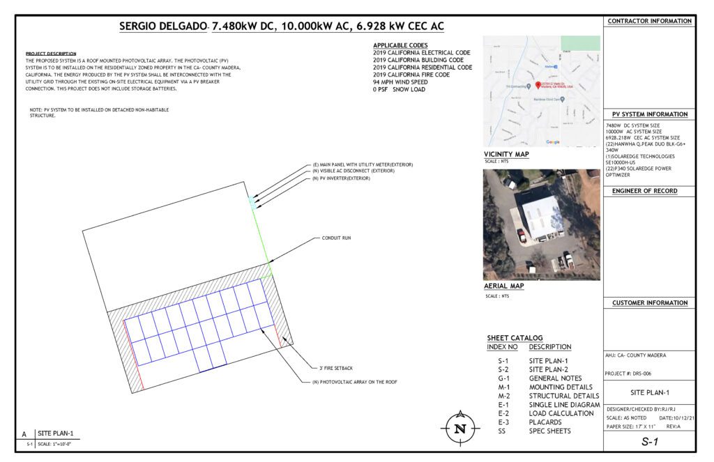 permit plan cover sheet